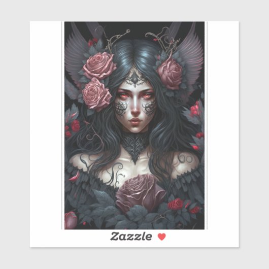 Gothic Princess Gothic Fantasy Art 3 Ring Multomap Sticker (Vel)