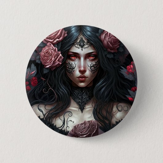 Gothic Princess Gothic Fantasy Art Ronde Button 5,7 Cm (Voorkant)