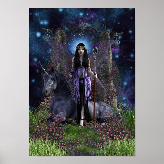Gothic Princess & Unicorn Poster (Voorkant)