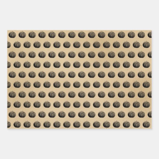 Gothic Pumpkin Halloween Pattern Inpakpapier Vel (Voorkant)