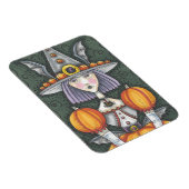 GOTHIC PUMPKIN WITCH HALLOWEEN FOLK ART MAGNET MAGNEET (Rechterzijde)
