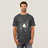 Gothic Punk Aas van Schoppen D Gambler Skelet Long T-shirt (Voorkant volledig)