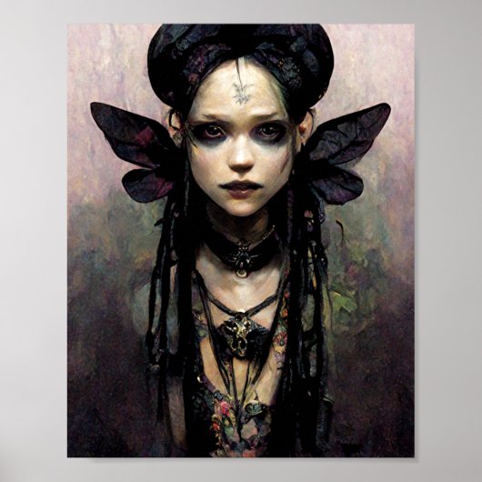 Gothic Punk Elf 2 Fantasy Art Poster (Voorkant)
