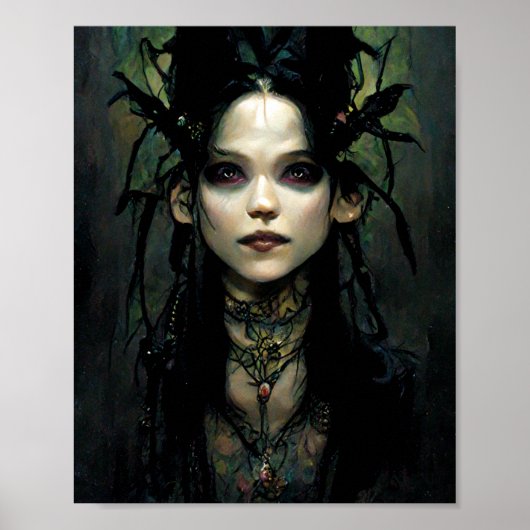 Gothic Punk Elf 3 Fantasy Art Poster (Voorkant)