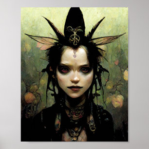 Gothic Punk Elf Fantasy Art Poster