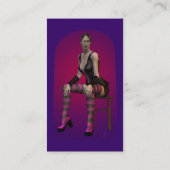 Gothic Punk Fantasy Smoking Vampire Woman Pinup Visitekaartje (Achterkant)