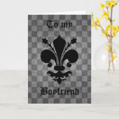 Gothic punk fleur de lis grappig vriendje verjaard kaart (Gele Bloem)