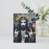 Gothic Punk Rock Jesus op zijn verjaardagsfeestje Briefkaart (Staand voorkant)