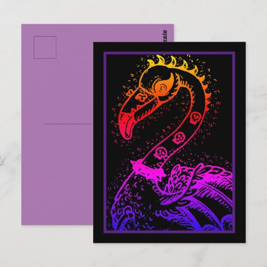 GOTHIC PUNK ROCKER FLAMINGO, SCHEDELS, VERRIJKT HA BRIEFKAART (Voorkant / Achterkant)