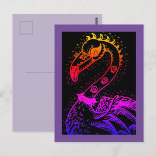 GOTHIC PUNK ROCKER FLAMINGO, SCHEDELS, VERRIJKT HA BRIEFKAART