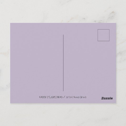 GOTHIC PUNK ROCKER FLAMINGO, SCHEDELS, VERRIJKT HA BRIEFKAART (Achterkant)