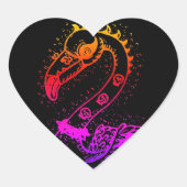GOTHIC PUNK ROCKER FLAMINGO, SCHEDELS, VERRIJKT HA HART STICKER (Voorkant)