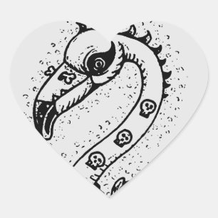 GOTHIC PUNK ROCKER FLAMINGO, SCHEDELS, VERRIJKT HA HART STICKER