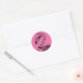 GOTHIC PUNK ROCKER FLAMINGO, SCHEDELS, VERRIJKT HA RONDE STICKER (Envelop)