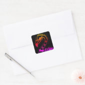 GOTHIC PUNK ROCKER FLAMINGO, SCHEDELS, VERRIJKT HA VIERKANTE STICKER (Envelop)