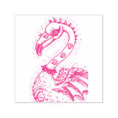 GOTHIC PUNK ROCKER FLAMINGO, SCHEDELS, VERRIJKT HA  ZELFINKTENDE STEMPEL (Design)