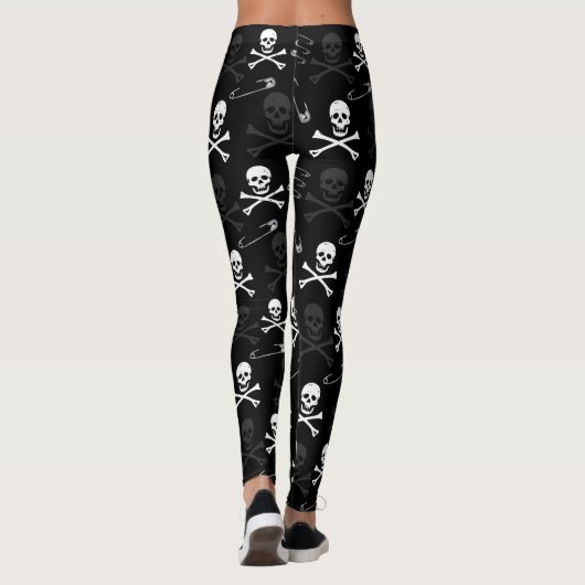 Gothic Punk rots stijl schedel patroon Leggings (Achterkant)