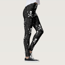 Gothic Punk rots stijl schedel patroon Leggings