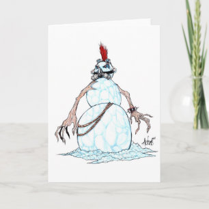 Gothic Punk Snowman Feestdagen Kaart