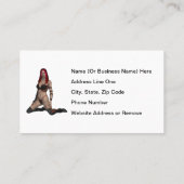 Gothic Punk Vampire Voman in Black Leather Visitekaartje (Achterkant)