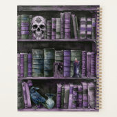 Gothic Purple Bookshelf Skull Personalized Planner (Achterkant)