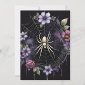 Gothic Purple Floral Spider Web Bridal Shower Kaart (Achterkant)