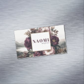 Gothic Purple Peony Lake Landscape Gold Frame Magnetisch Visitekaartje (Voorbeeld)