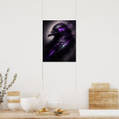 Gothic Purple Raven Wall Art Poster (Keuken)