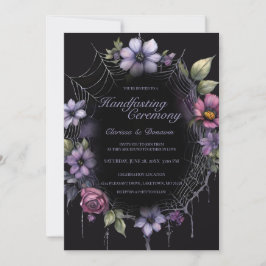 Gothic Purple Spider Floral Web Handfasting Kaart