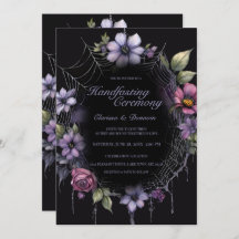 Gothic Purple Spider Floral Web Handfasting