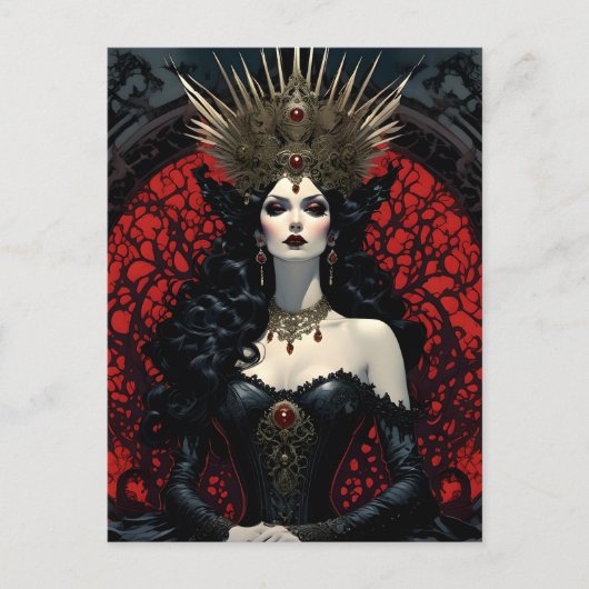 Gothic Queen Briefkaart (Voorkant)
