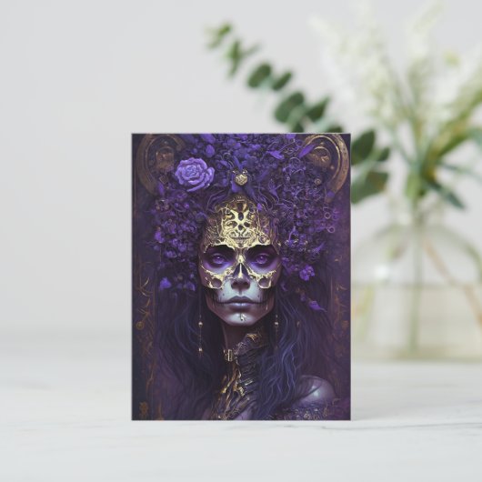 Gothic Queen Fantasy Art Briefkaart (Staand voorkant)