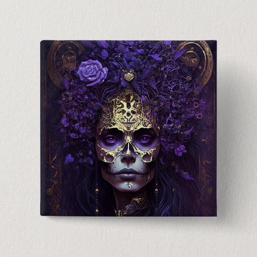 Gothic Queen Fantasy Art Button (Voorkant)