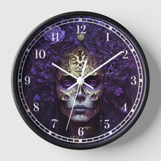 Gothic Queen Fantasy Art Clock (Voorkant)