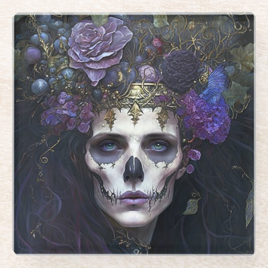 Gothic Queen Fantasy Art Glazen Onderzetter (Voorkant)