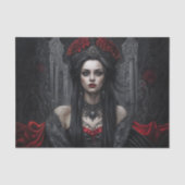 Gothic Queen Portrait Decoupage | Dark Vampire Tissuepapier (Voorkant)