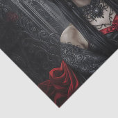 Gothic Queen Portrait Decoupage | Dark Vampire Tissuepapier (Detail)