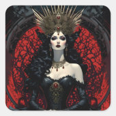 Gothic Queen Vierkante Sticker (Voorkant)