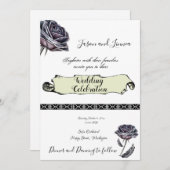 Gothic Quirky Elegant Old English Roos Lux Kaart (Voorkant / Achterkant)