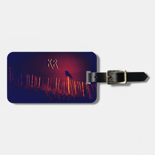 Gothic Quoth The Raven under Midnight Sky, Monogra Bagagelabel (Voorkant horizontaal)