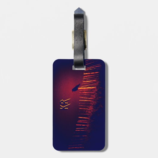 Gothic Quoth The Raven under Midnight Sky, Monogra Bagagelabel (Achterkant verticaal)