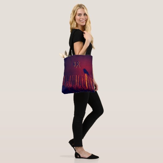 Gothic Quoth The Raven under Midnight Sky, Monogra Tote Bag (Op model)