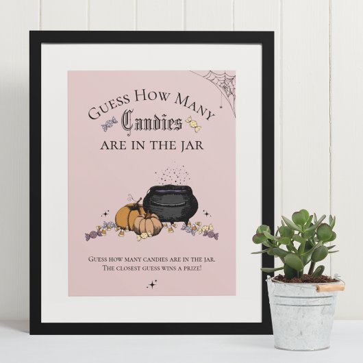 Gothic raad eens hoeveel Snoepjes Baby shower spel Poster