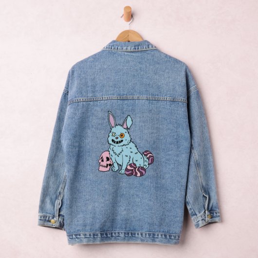 Gothic Rabbit Gothic Bunny Gothic Easter Emo Gothi Denim Jacket (Hangar)