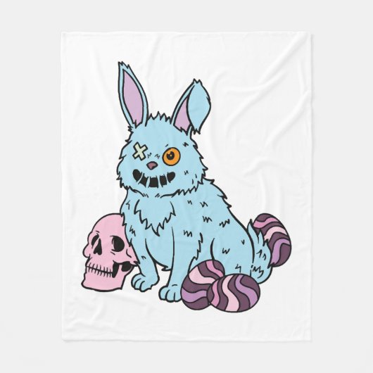 Gothic Rabbit Gothic Bunny Gothic Easter Emo Gothi Fleece Deken (Voorkant)