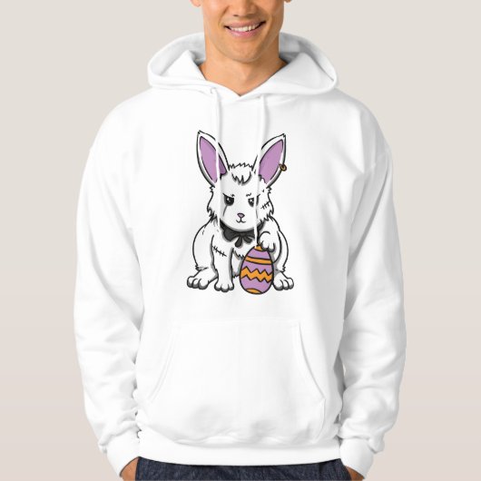 Gothic Rabbit Gothic Bunny Gothic Easter Emo Gothi Hoodie (Voorkant)