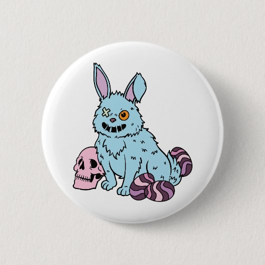 Gothic Rabbit Gothic Bunny Gothic Easter Emo Gothi Ronde Button 5,7 Cm (Voorkant)