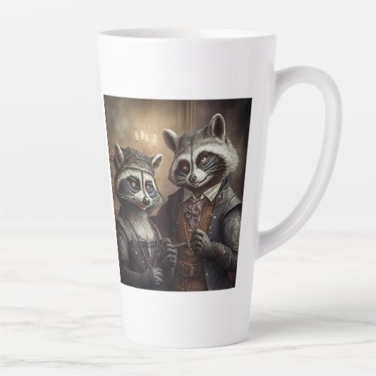 Gothic Raccoons Latte Mok (Rechts)
