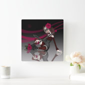 Gothic Rag Doll Clock Vierkante Klok (Huis)