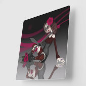 Gothic Rag Doll Clock Vierkante Klok (Hoek)